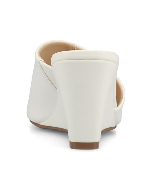 Journee Collection White Clementine D'orsay Slip-on Wedge Sandals