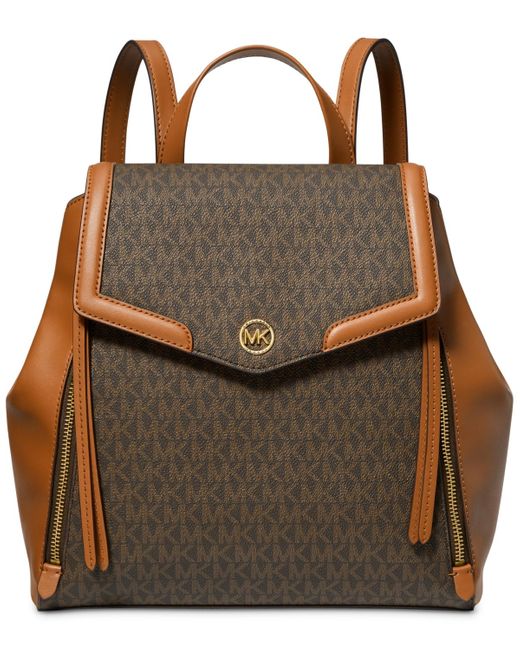 Michael Kors Michael Logo Freya Medium Backpack in Brown Lyst