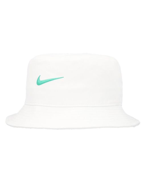 Nike White And Swoosh Apex Bucket Hat for men
