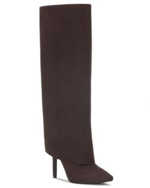 INC International Concepts Women's Black Skylar Fold Over Cuffed