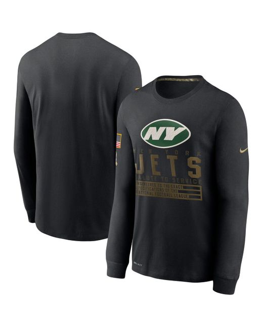 Nike Black New York Jets Salute To Service Sideline Performance Long Sleeve T-shirt for men