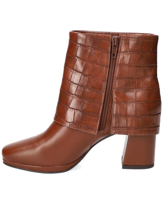 Easy Street Brown Sutton Square Toe Ankle Boots