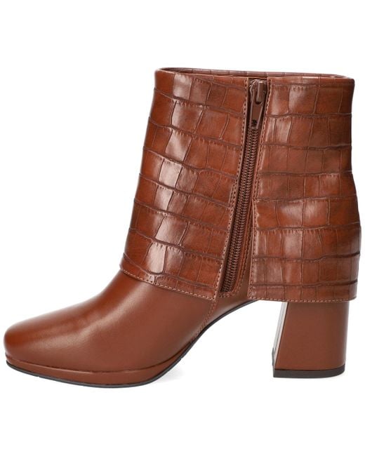 Easy Street Brown Sutton Square Toe Ankle Boots