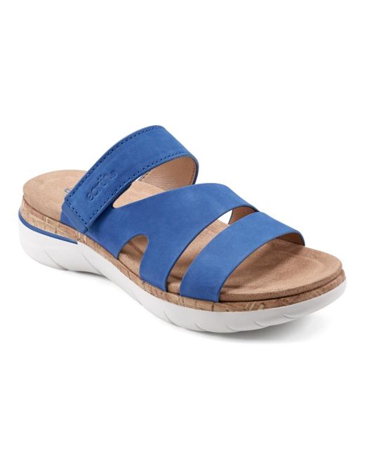 Earth Blue Ralli Almond Toe Flat Strappy Casual Sandals