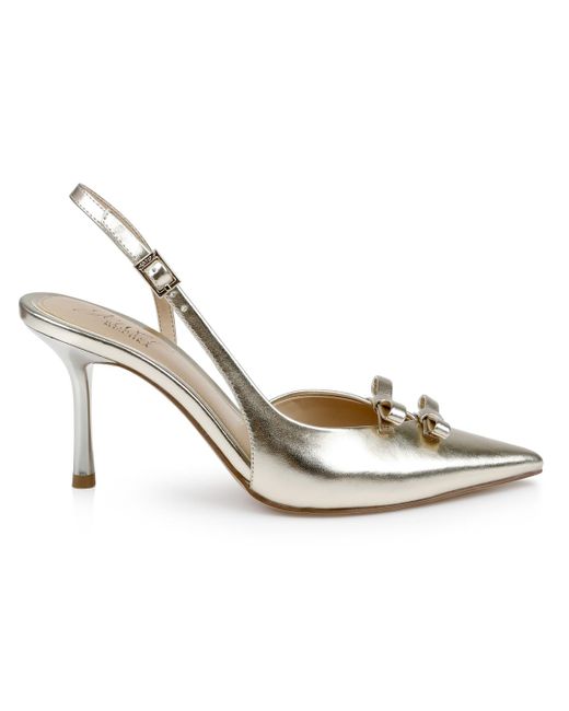 Badgley Mischka Metallic Ellery Bow Evening Pumps