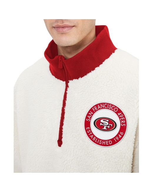 Tommy Hilfiger Red San Francisco 49ers Jordan Sherpa Quarter-zip Sweatshirt for men