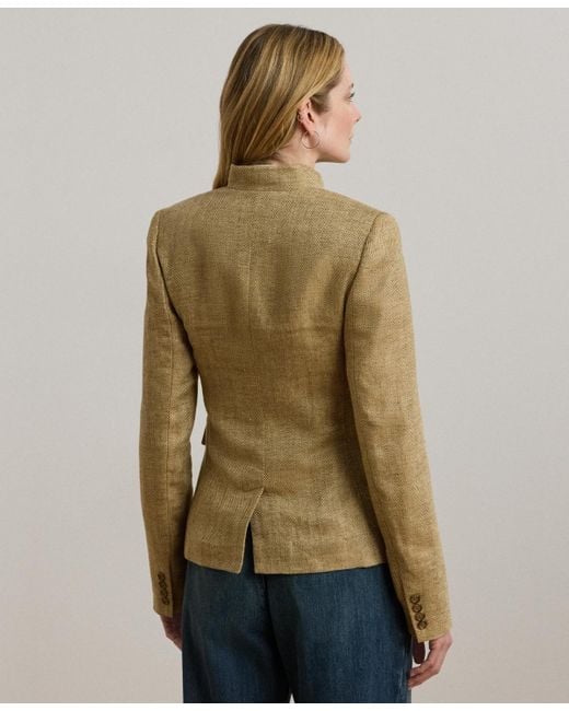 Ralph Lauren Women's Natural Herringbone Linen Jacket