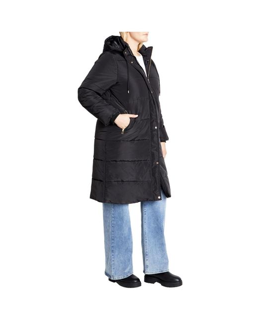 City Chic Black Plus Size Darcy Puffer Jacket