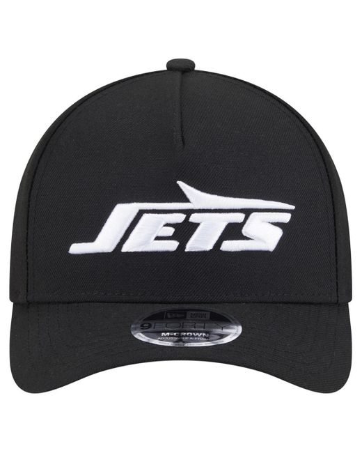KTZ Black New York Jets Team Collection 9forty M-crown A-frame Adjustable Hat for men