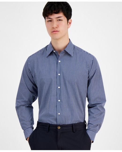 Club Room Blue Regular-fit Dress Shirt for men