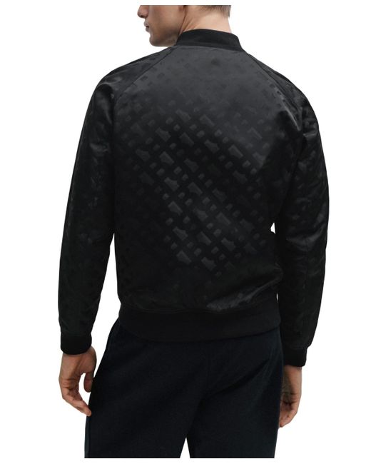 Boss Black Boss By 3d-effect Monogram Regular-fit Jacket for men