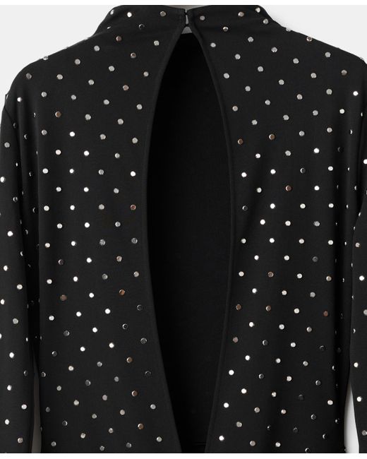 Mango Black Crystal Open-back Dress