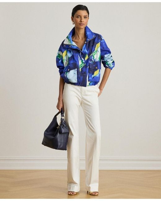 Ralph Lauren Blue Abstract-print Windbreaker Jacket