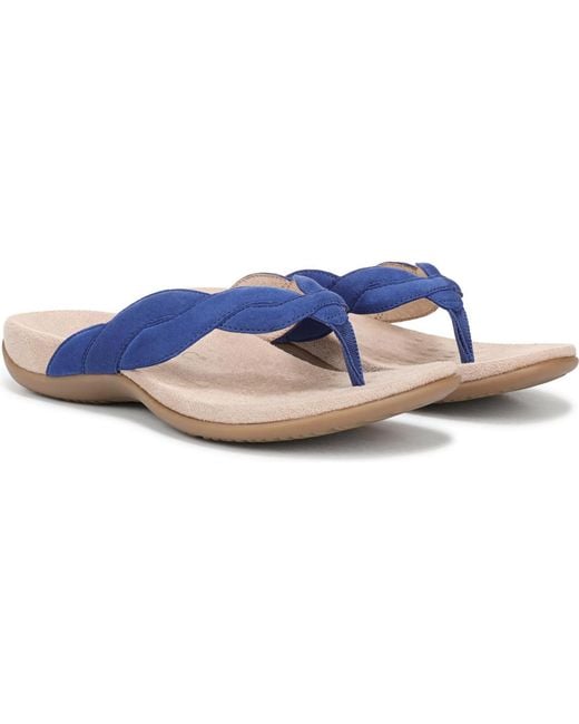 Vionic Blue Bella Braid Thong Sandals