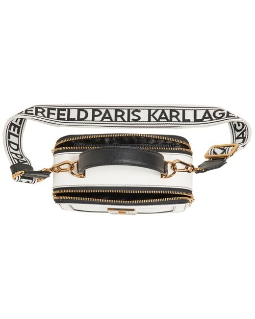 Karl Lagerfeld Metallic Simone Camera Crossbody