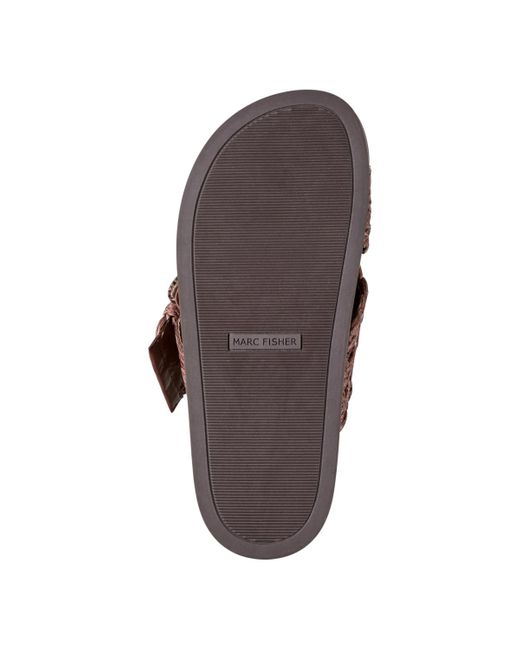 Marc Fisher Brown Welti Woven Slip-on Flat Footbed Sandals