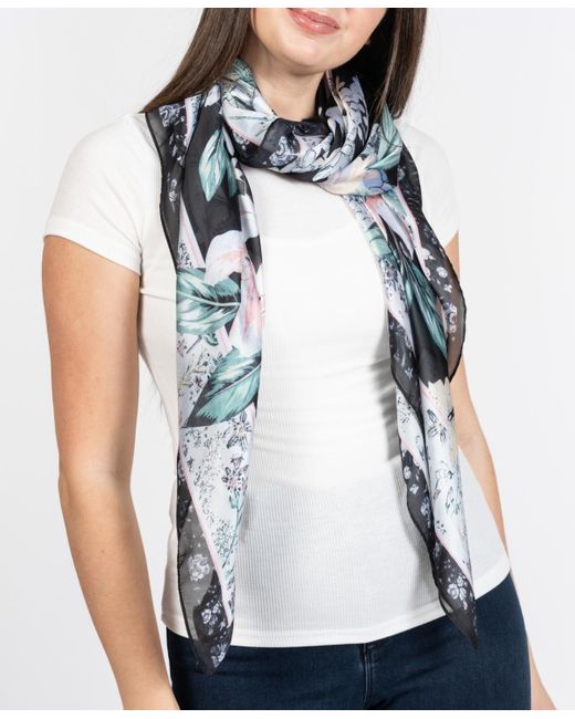 Vince Camuto Blue Lily Floral Square Scarf