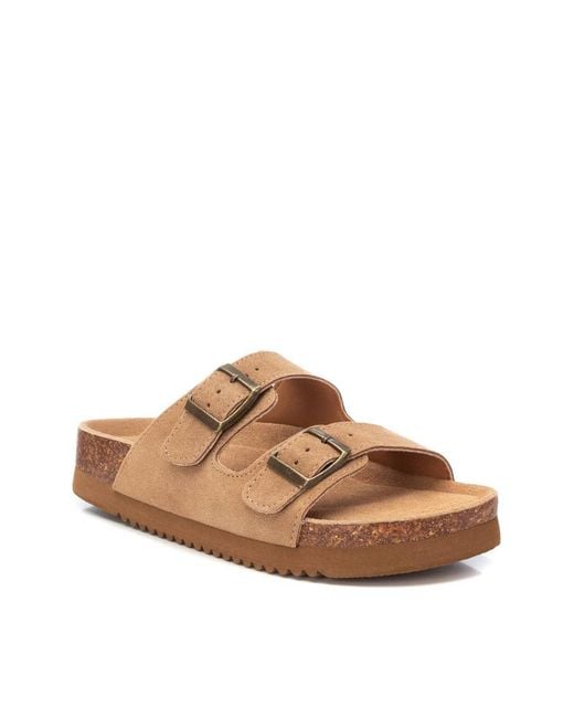 Xti Brown Flat Sandals