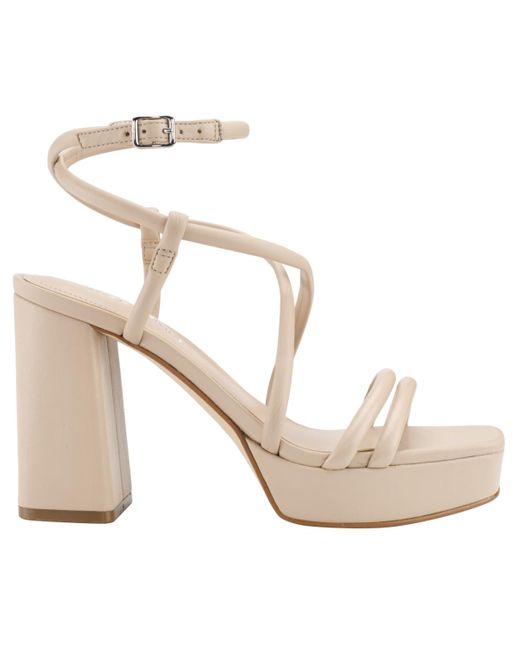 Marc Fisher Natural Gimie Block Heel Strappy Dress Sandals
