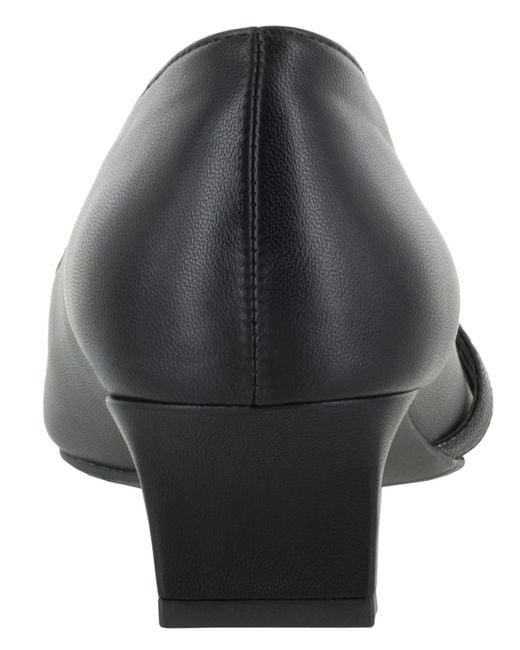 Easy Street Black Entice Squared Toe Pumps