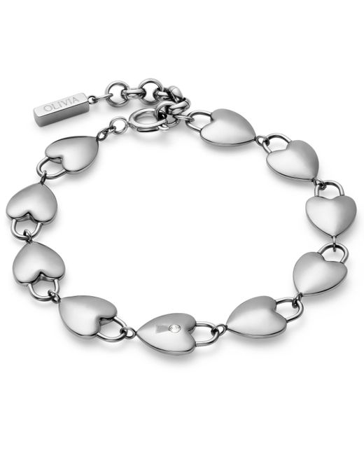 Olivia Burton Metallic Locked Heart Tone Bracelet
