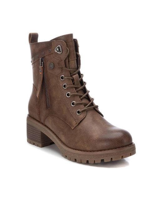 Xti Brown Casual Booties By