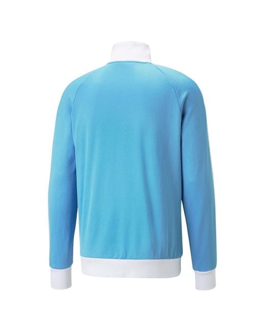 PUMA Blue Manchester City Ftblheritage T7 Raglan Full-zip Track Jacket for men