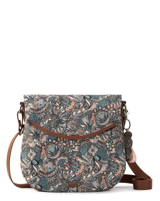 Sakroots Recycled Ecotwill Foldover Crossbody in Gray | Lyst