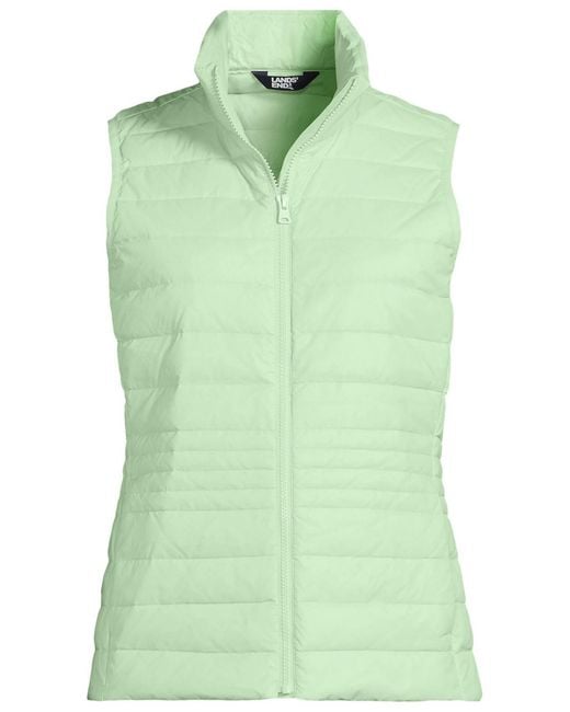 Lands' End Green Wanderweight Packable Down Vest