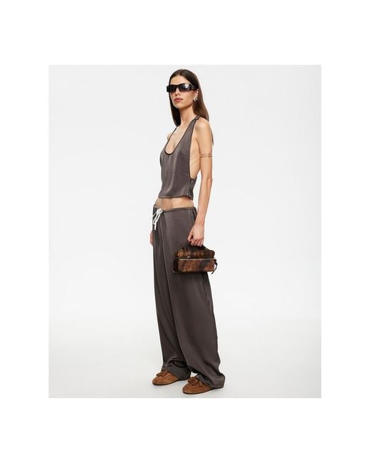 Lioness White Solid Drawstring Pants