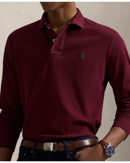 Polo Ralph Lauren Red Classic-fit Stretch Mesh Polo Shirt for men