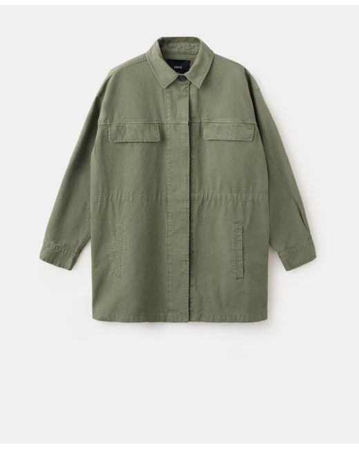 Mango Green Oversized Denim Parka
