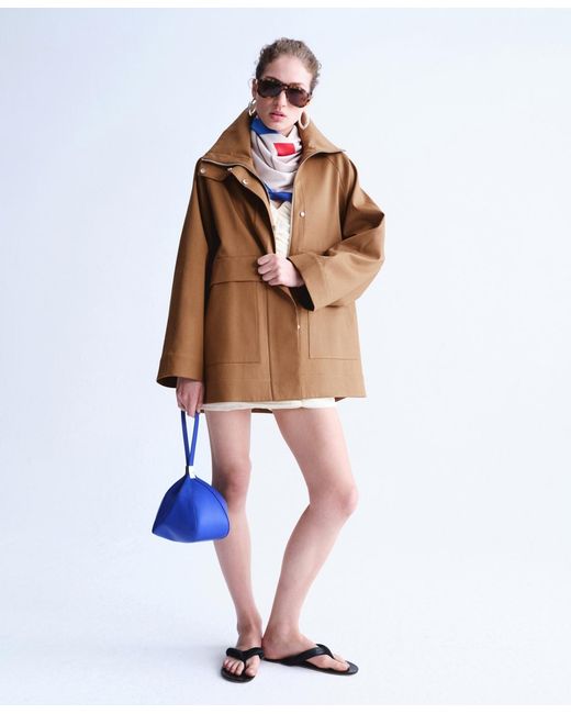 Mango Brown Selection Oversized Funnel Neck Jacket
