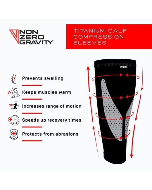Nonzero Gravity Black Titanium Calf Compression Sleeves (size M)