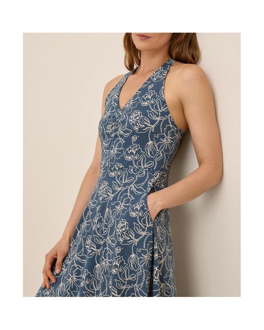 Pact Fit & Flare Gathered Halter Dress in Blue | Lyst Pact Fit & Flare Gathered Halter Dress in Blue | Lyst