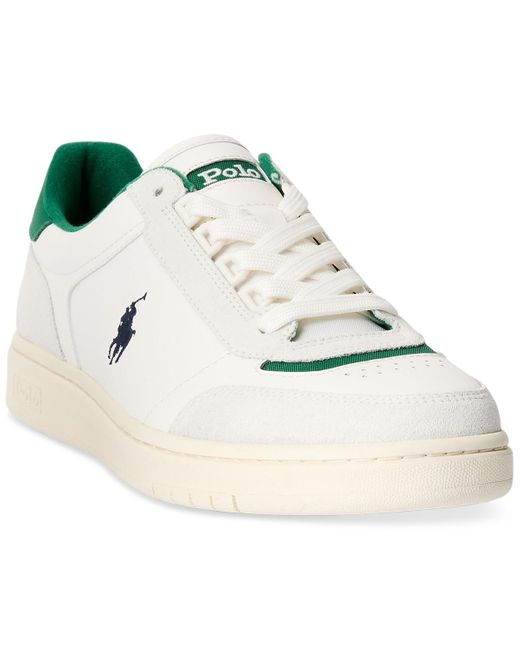Polo Ralph Lauren White Court Sport Lace-up Sneakers for men