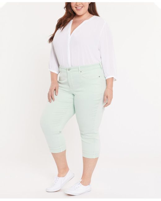 NYDJ Multicolor Plus Size Marilyn Crop Cuff Denim Jeans