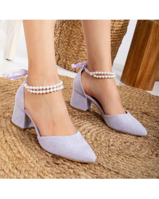 Forever & Always Shoes White Miranda Low Block Heels