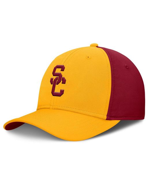 Nike Yellow Gold/cardinal Usc Trojans 2025 Sideline Rise Local Performance Flex Hat for men