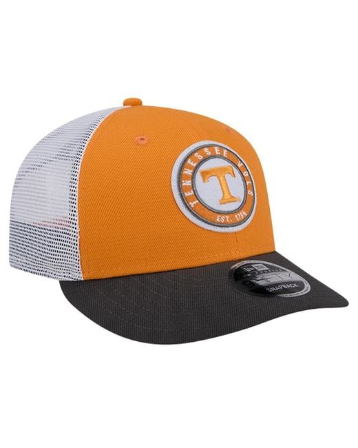 KTZ Orange Volunteers Throwback Circle Patch 9fifty Trucker Snapback Hat for men