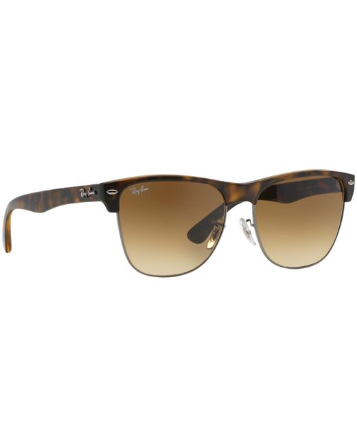 Ray Ban Rb4175 Clubmaster Oversized Flash Lenses Polarized 878 M2 Tortoise In Brown For Men Save 19 Lyst