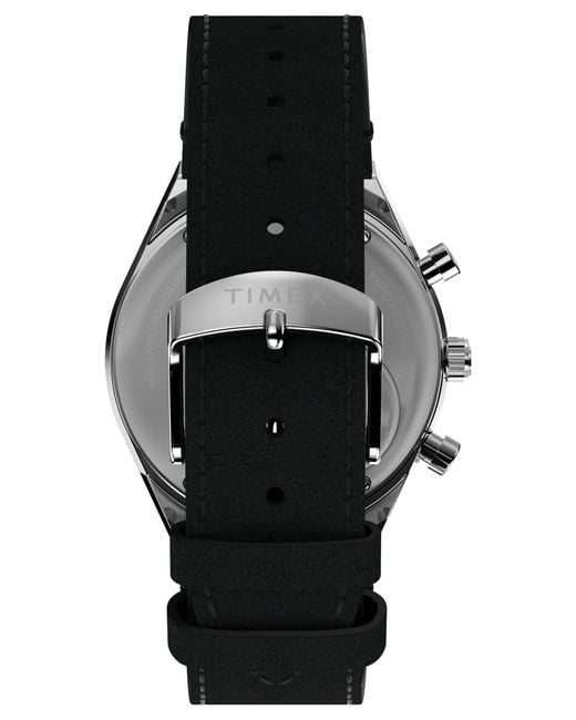 Timex Metallic Chronograph Leather Watch for men