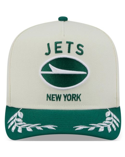 KTZ Cream/green New York Jets 2025 Nfl Draft A-frame 9fifty Snapback Hat for men