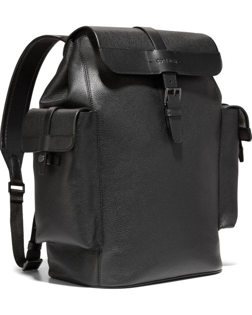 Cole Haan Black Triboro Large Leather Rucksack Bag