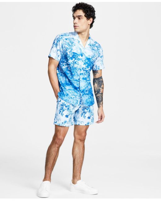 INC International Concepts Classic-fit Floral-print Shorts, Created For ...