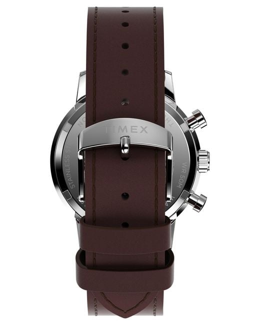 Timex Blue Chronograph Leather Watch for men