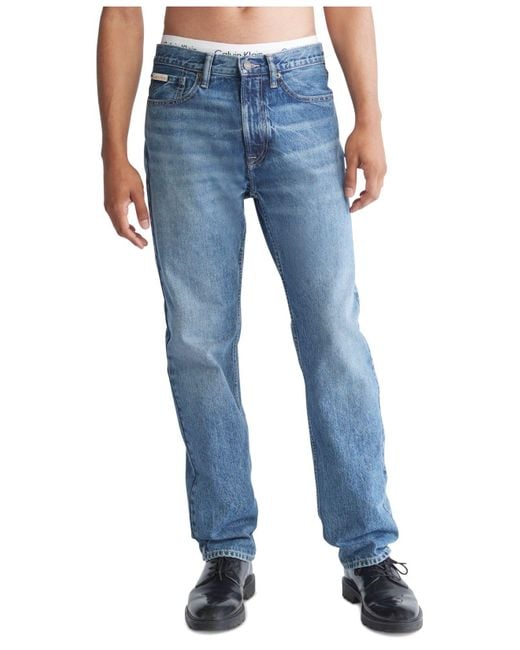 Calvin Klein Denim Standard Straight-fit Jeans in Blue for Men | Lyst