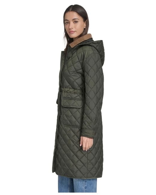 Levi's Green Regular Diamond Quilted Cinch Waist Coat