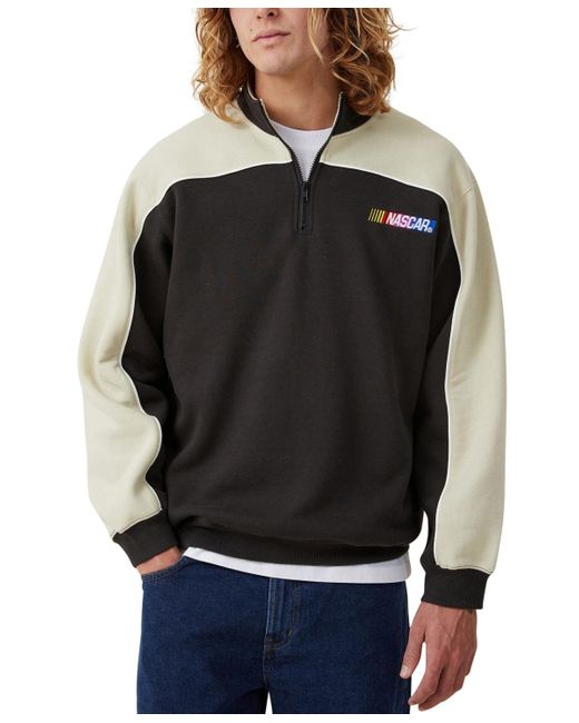 Cotton On Black Nascar Racing Fleece Sweater for men