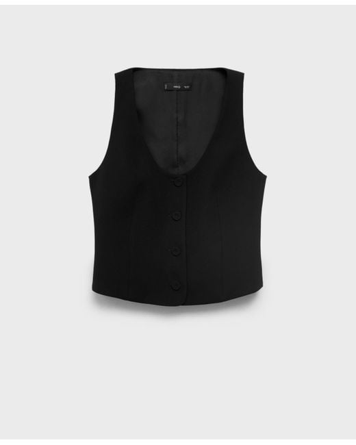 Mango Blue Buttons Suit Vest